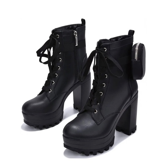 Cape Robbin Monik Platform Chelsea Ankle Boots Heels Talons Bottes - Picture 2 of 4